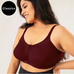 Nykd By Nykaa Everyday Cotton M-Frame Bounce Control Non-Padded Non-Wired Bra NYB101 Wine-picture-12