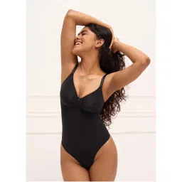 Underneat Women Seamless Stretchable Full Body Shaper with Front Zip Black-picture-33