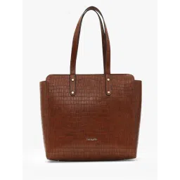 THE GUSTO Beyond Plus Tote Bag Croco with Zipper -Brown (M)-picture-33