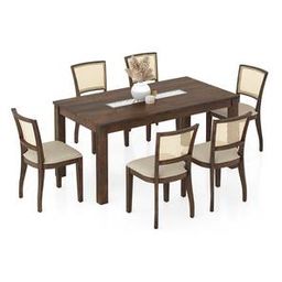 urban ladder Brighton XL 6 Seater Dining Table with Reed cane dining chairs-picture-48