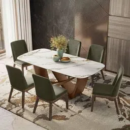 urban ladder Paloma 6 seater Pluto Spanish Ceramic Dining Table With Anderson Dining Chairs-picture-4