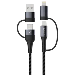 stuffcool Quad Lightning To Type C, Type C to C, Type C, Lightning 3.2 Feet (1M) 4-in1 Cable (Universal Compatibility, Black)-31