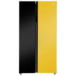 Haier Vogue Series 602 Litres 3 Star Frost Free Side by Side Refrigerator with Anti Bacterial Gasket (HRS682KYG, Black Yellow Glass)-image-15