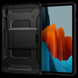 spigen Tough Armor Pro TPU & Polycarbonate Back Cover for SAMSUNG Galaxy Tab S8, Tab S7 (Built-In Pen Storage, Black)-image-15