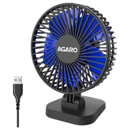 AGARO Breeze 3 Blade Rechargeable Personal Mini Fan (USB Powered, Black)-image-6