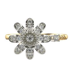 VALANOVA 18K Yellow Gold Lab Grown Diamond Studded Ring 0.066 gm-image-62