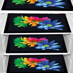Aura 4-Pcs Black & Blue Printed Water Proof Fridge Mats-10