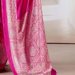 KALINI Ethnic Motifs Printed Satin Designer Ajrak Block Print Saree image 2