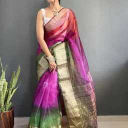 HI FI NX Ombre Zari Organza Kanjeevaram Saree-picture-31