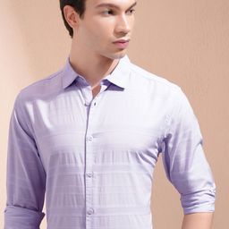HIGHLANDER Men Spread Collar Textured Cotton Casual Shirt-picture-42