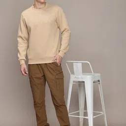 Mast & Harbour Men Solid Cotton Anti Odour Sweatshirt-image-99