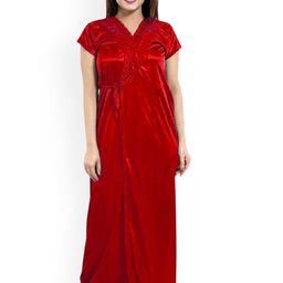 UWNAQA 6-Piece Satin Maxi Nightdress-image-94