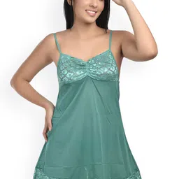 new blue eyes Women Self Design Baby Doll-image-64