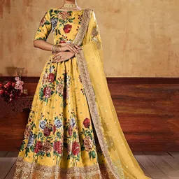 DIVASTRI Embellished Sequinned Semi-Stitched Lehenga & Unstitched Blouse With Dupatta-picture-27