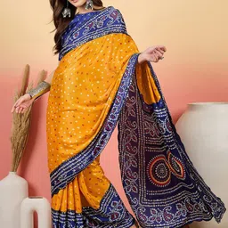 Sangria Bandhani Saree With Blouse-image-97