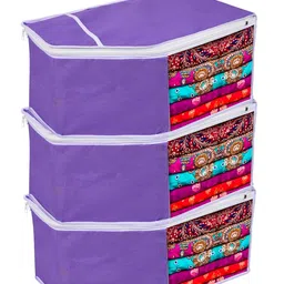 Kuber Industries Purple Pack of 3 Piping with Visible Window Multi-Utility Organisers-23