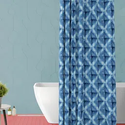 ArtzFolio Blue Printed Waterproof Shower Curtain-image-7