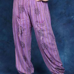 Exotic India Women Ethnic Motifs Printed Loose Fit Trousers-picture-27
