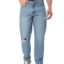 Beyoung Light Blue Distressed Baggy Fit Jeans for Mens-image-89