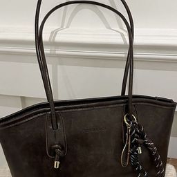 LULU & SKY PU Structured Shoulder Bag with Fringed-image-70