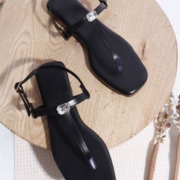 Try Me Women Buckled T-Strap Flat Sandals-image-46