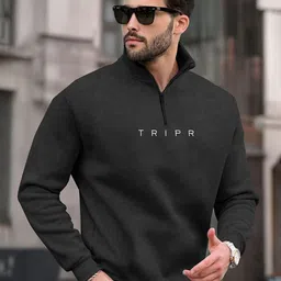 TRIPR Men Solid Brand Logo Sweatshirt-image-59
