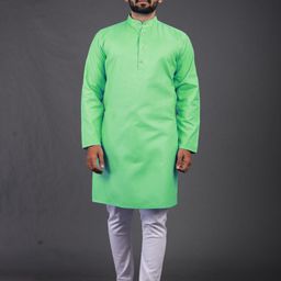 Enmozz Men Green Blended Kurtas-picture-10