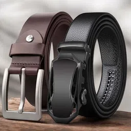 LOOPA Men Textured 2 Leather Formal Belt-image-80