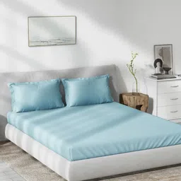 DDecor Spectrum Collection Cotton 180 TC King Fitted Bedsheet with 2 Pillow Covers-image-3