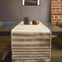 INDIAN HOME FAB Brown & Beige Abstract Printed Rectangular Table Runner image 3