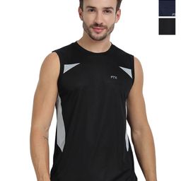 FTX Pack Of 3 Colourblocked Round Neck T-shirts-picture-12