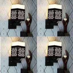 Gojeeva Black Wood Square Shaped Wall Lamp-picture-28