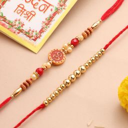 Anouk Set Of 2 Artificial Stones Studded Thread Rakhi With Roli Chawal Chandan & Mishri-30