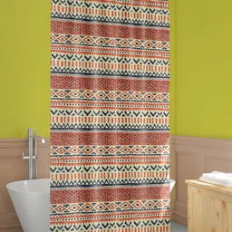 ArtzFolio Tan & Beige Printed Waterproof Shower Curtain-image-84