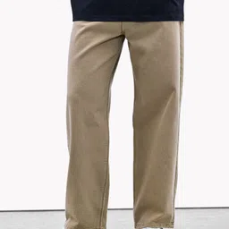 Snitch Men Beige Mid-Rise Baggy Jeans-image-83