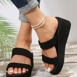 GLO GLAMP Suede Wedge Sandals-50