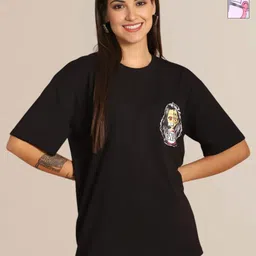 Mast & Harbour Women Pack of 2 Pink Panther Graphic Printed Cotton Oversized T-shirts-picture-19