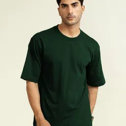 FARROWX Pure Cotton Solid Men Oversized T-shirt-picture-4