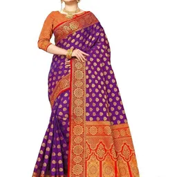 jayant creation Purple Art Silk Barasi Sarees-picture-5