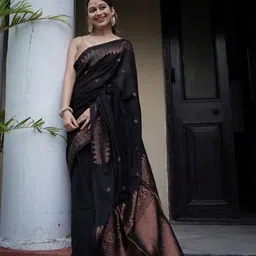 SHOP DROP Women Paisley Printed Pure Silk Banarasi Saree-picture-30