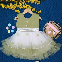 ZG GARMENTS Girls Embroidered Net Fit & Flare Dress-image-71