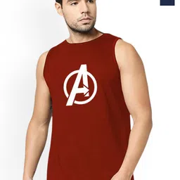 Organic Chics Pack Of 2 Printed Cotton Tank VestsMaroon Avenger-Navy Thor-image-19