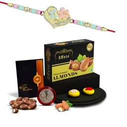 DeoDap Rakhi Roli Chawal Chocolate Coin & Greeting Card Gift Set-image-87