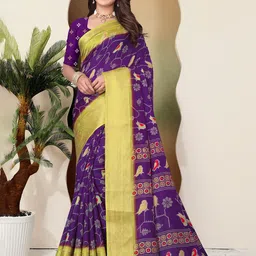 SUPERLAXMI Ethnic Motifs Silk Blend Saree-17