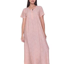 TRUDO Women Floral Printed Pure Cotton Maxi Nightdress-image-68