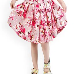Alisha Moda Girls Printed Flared Knee Length Skirt-image-86