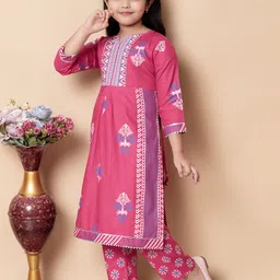 BARKAT DESIGNING PLANET Girls Printed Calf Length Kurta Set-image-42
