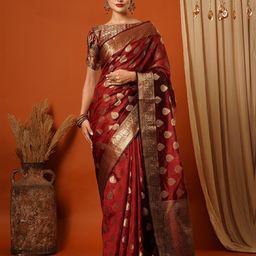 WINKLECART Woven Design Zari Pure Silk Banarasi Saree-image-75