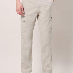 U.S. Polo Assn. Denim Co. Men Solid Self Design Cargos Trousers-picture-22