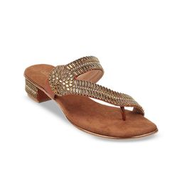 Cheemo Embellished Ethnic Block Heel Sandals-14